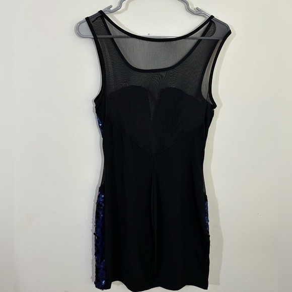 Trixxi sz 11 dress formal style with royal blue and some gold sequins front only - Picture 3 of 12